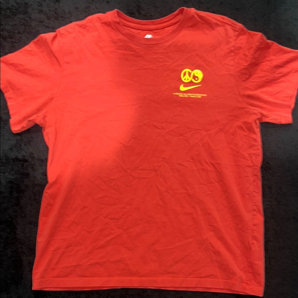 Nike Red T-Shirt with Yellow Logo